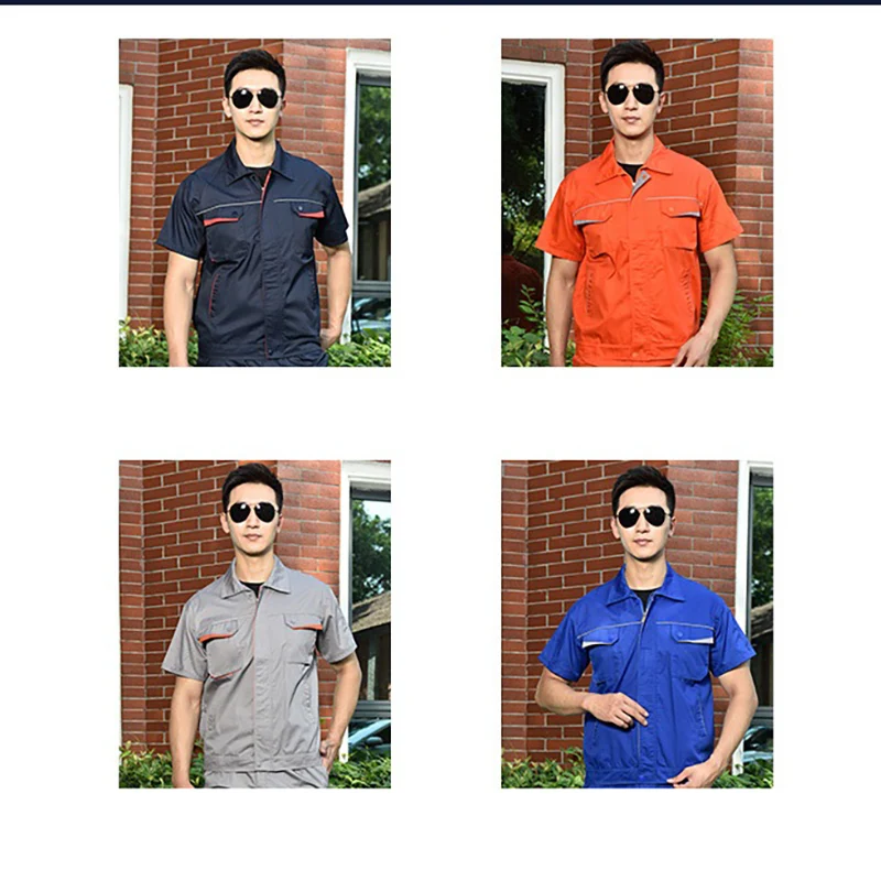 Verão conjunto de roupas de trabalho masculino feminino estação segurança respirável uniformes reparação automóvel durável mecânica eletricidade macacões 4x