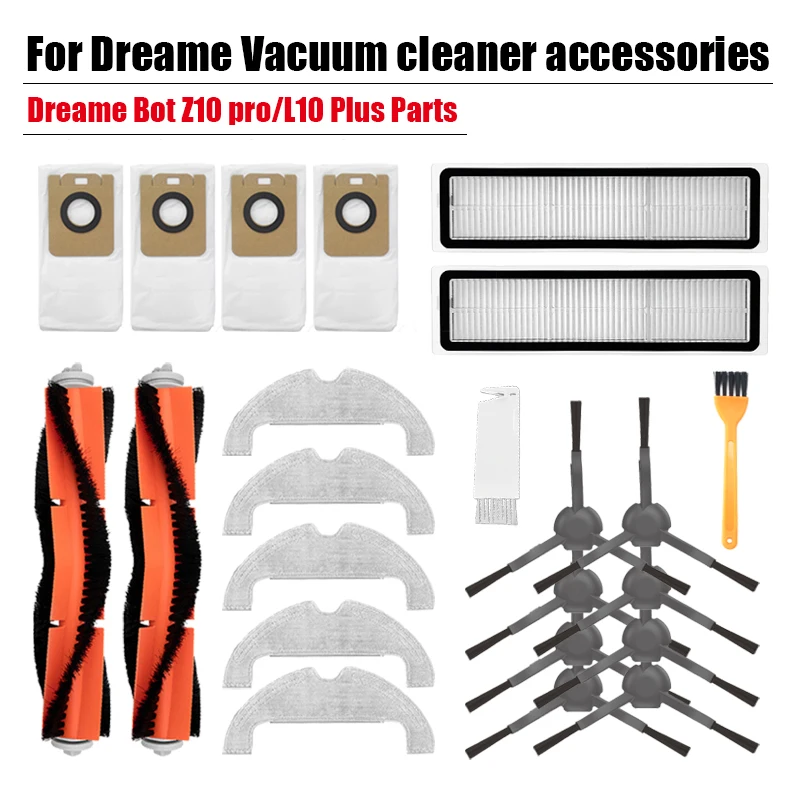 For Dreame Bot Z10 pro L10 Plus accessories side brush HEPA filter dust bag mop cleaning cloth Xiaomi vacuum cleaner spare parts