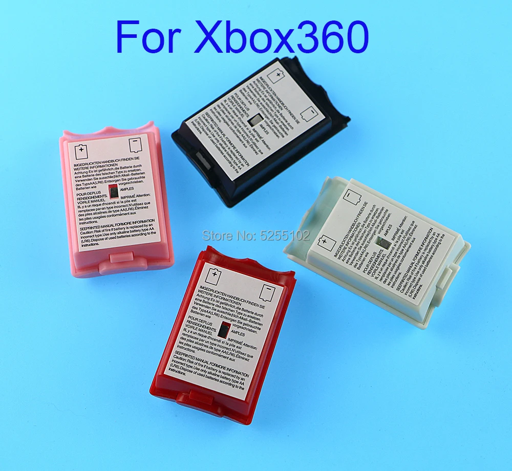 5pcs Battery Shell back Cover Holder Case Parts for Xbox 360 Wireless Controller W/ Sticker