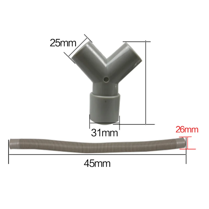 Talea  pp material Drain hose joint Multifuntion tee piece Sink strainer hose flexible drain pipe Kitchen Fixtures