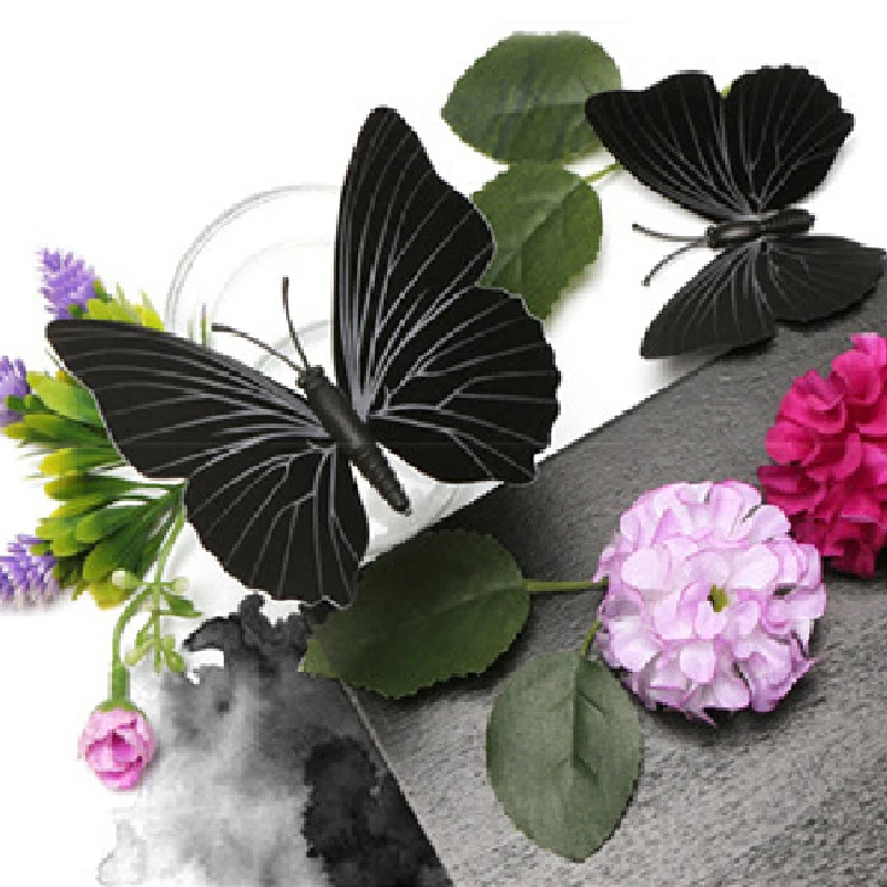 12Pcs/set 3D Black Butterfly Wall Sticker For wedding Decoration living Room Window Stickers Home Decor Butterflies stickers