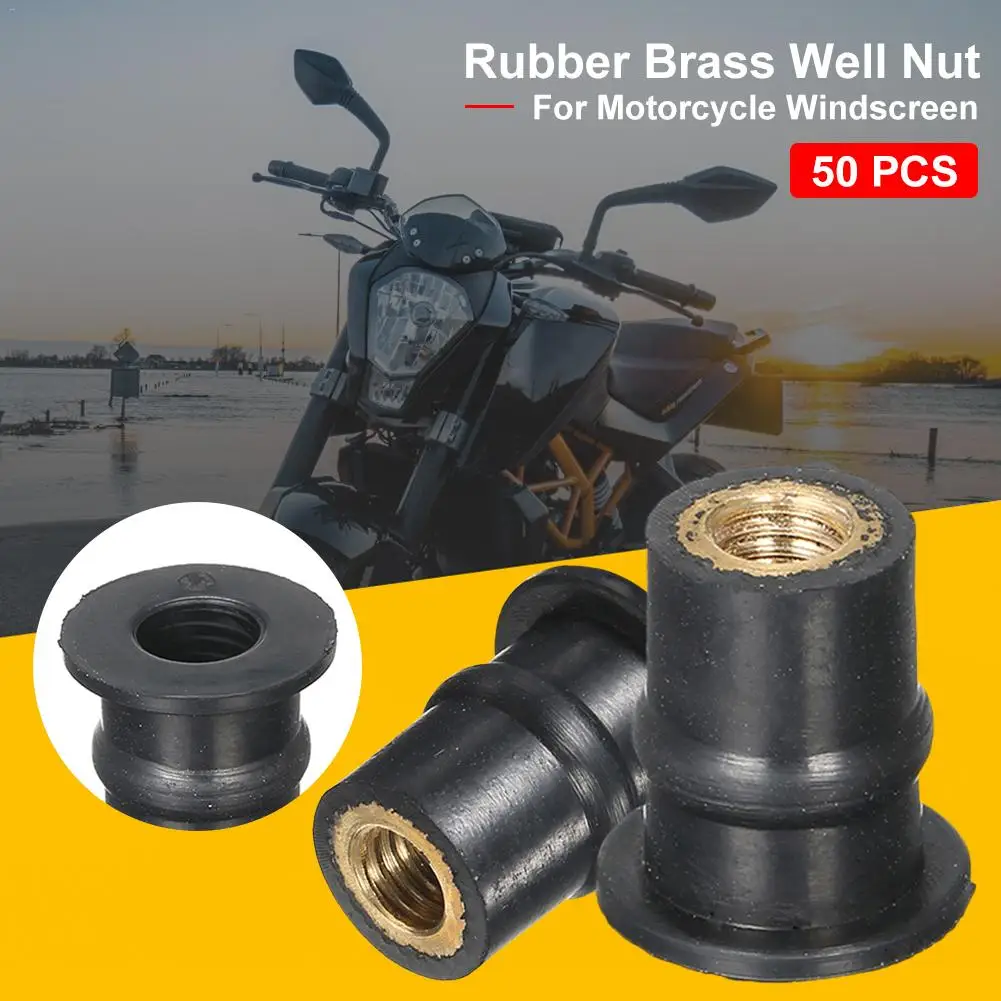 50PCS Motorcycle M4/M5/M6 Well Nuts Windscreen Fairing Well Nuts Brass Nuts Window Moto Accessories