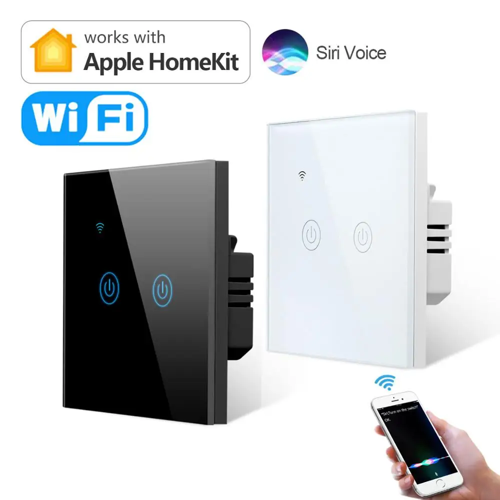 Apple Homekit App Smart House Switch Smart Home Lamp Switch Siri Voice Control WIFI /Touch Sensor ON OFF EU Standard