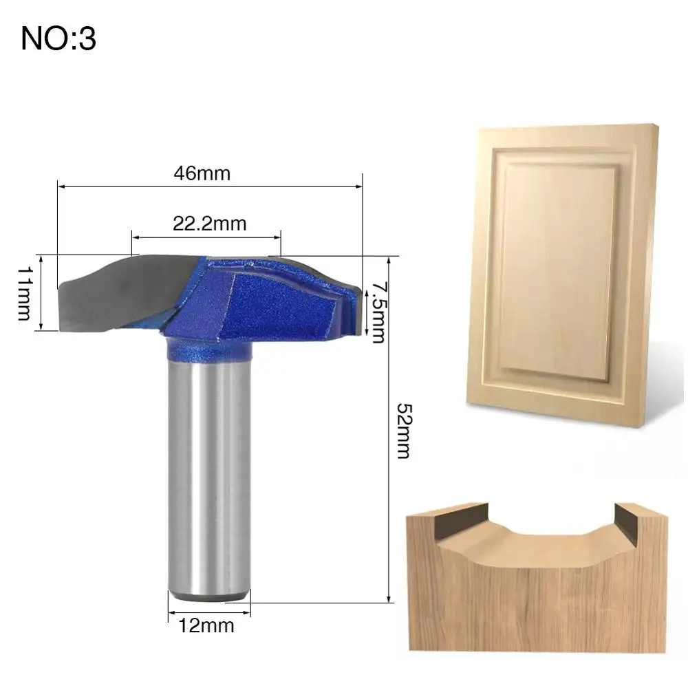 1 pc 1/2 Shank Woodworking Door Frame Router Bits for wood carbide lassical door cabinet bits Engraving Milling Cutte