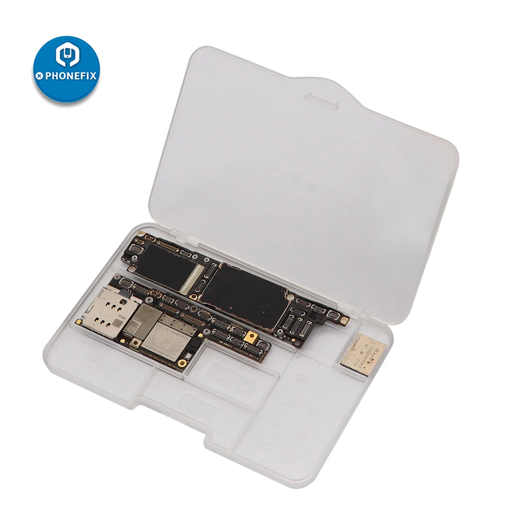 Scatola di immagazzinaggio in plastica trasparente Accessori per chip IC CPU in acrilico super rigido Custodia per organizer Organizzatore per viti per la riparazione di iPhone