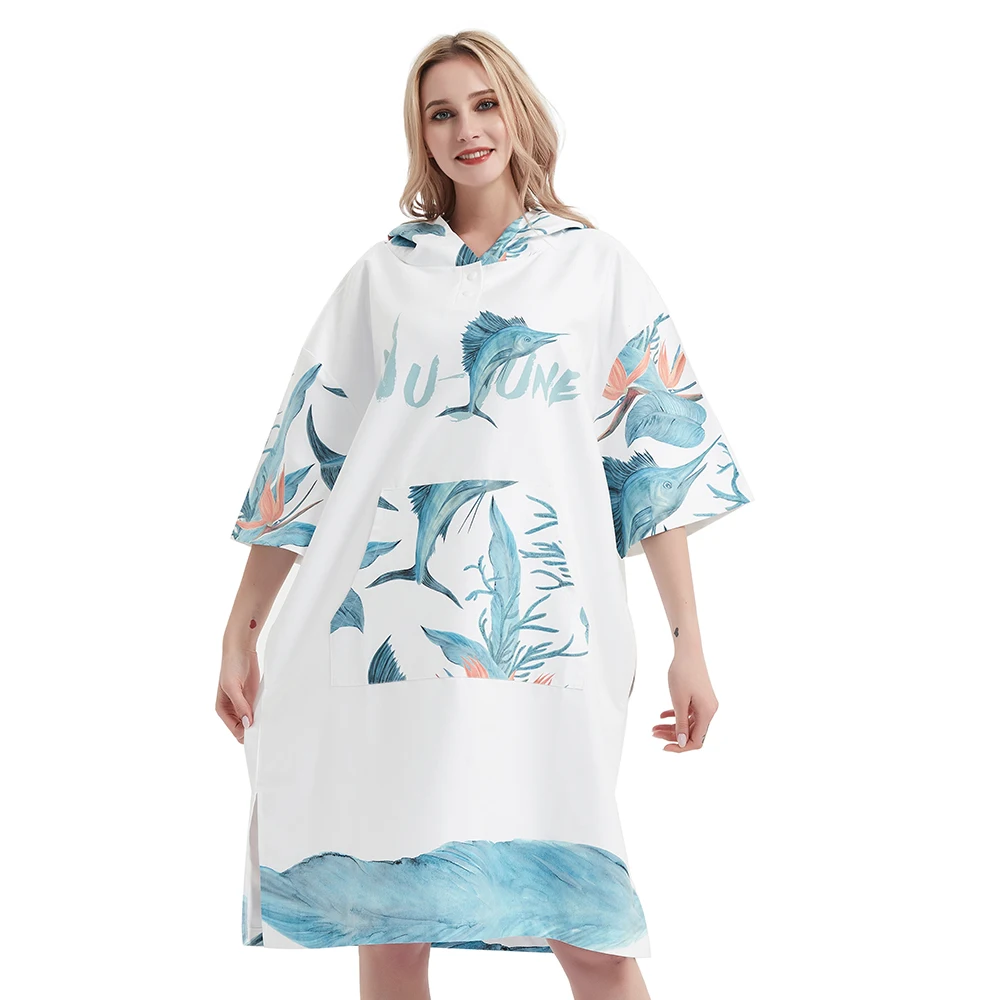 Nu-June-남녀공용 극세사 후드 망토, 잠수복 갈아입는 가운, 판초 비치 타올, 부모 빠른 건조, 스포츠 망토, 수영 목욕