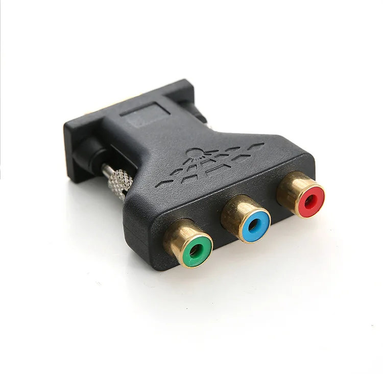 New Arrival VGA RCA Adapter 3RCA Video Female To HD 15 Pin VGA Converter Style Component Video Jack Adapter