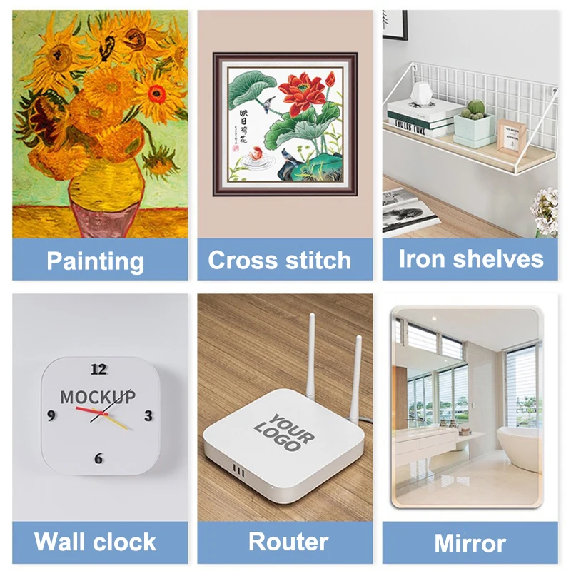 10Pcs Wall Hanging Seamless Nails Screw Stickers Punch-Free Wall Hooks for Photo Frame Painting Clock Non-Trace Adhesive Nails