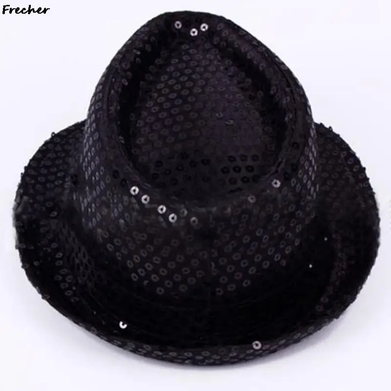 Unisex Brilhante Glitter Sequins Hat, Beading Caps, Palco Props, Jazz Fedoras, Dance Show Party, Moda Adulta, Novo, 2022