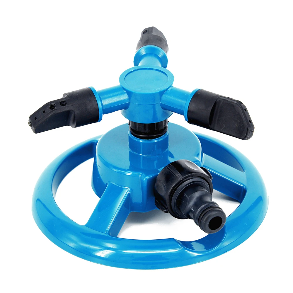 Yard Watering Spikes Garden Sprinklers Plant Waterer Lawn Sprinklers Automatic 360° Fully 3 Nozzle Circle Rotating Water Spikes