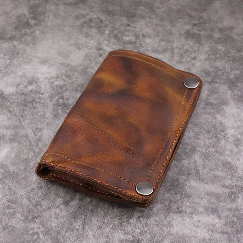 Original Leather Wrinkle Wallet Brand 100% Cow Leather Vertical Mens Wallets Vintage Money Clips Luxury Men Short Billfold Purse