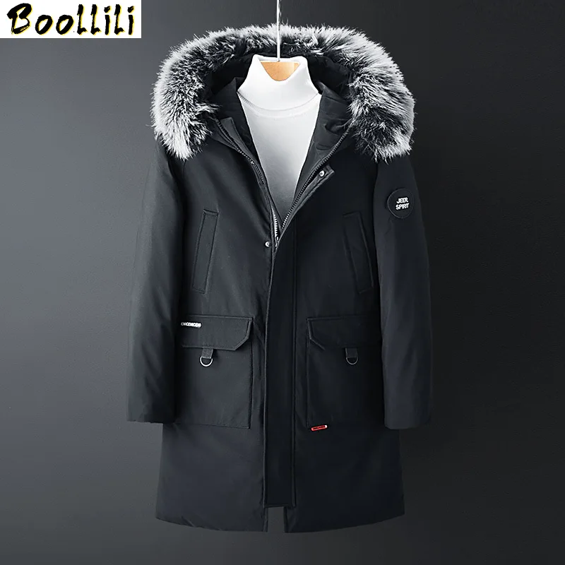 

Duck Down Brand Jacket Men Fur Collar Winter Jacket Men Thick Warm Mens White Duck Down Coat Jaqueta Masculina -25C