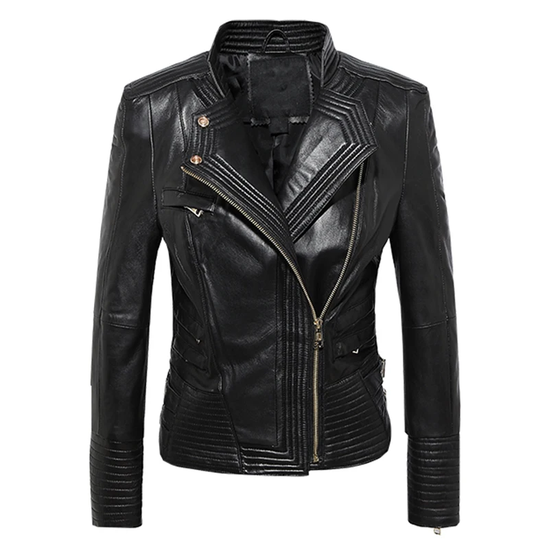 Abrigo de piel de oveja Natural para mujer, chaqueta Bomber con cremallera, gran calidad, F871, 100%