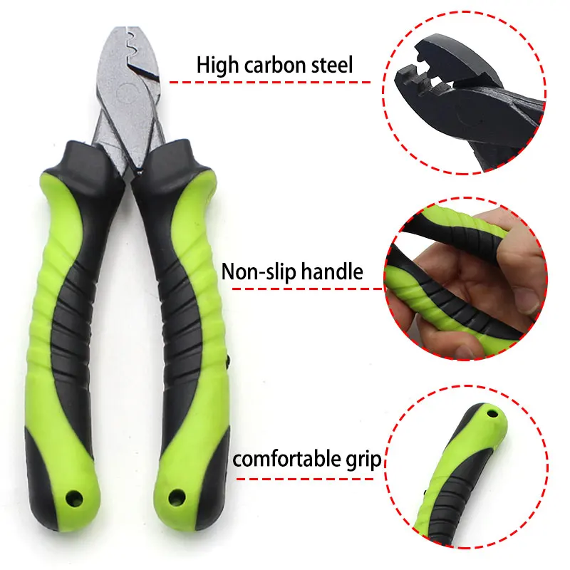 Alat Pancing Ikan Mas Multifungsi Gunting Crimping Plier Baja Karbon Tinggi Rahang Senar Pancing Kait Pemotong Memancing Kait Split Plier