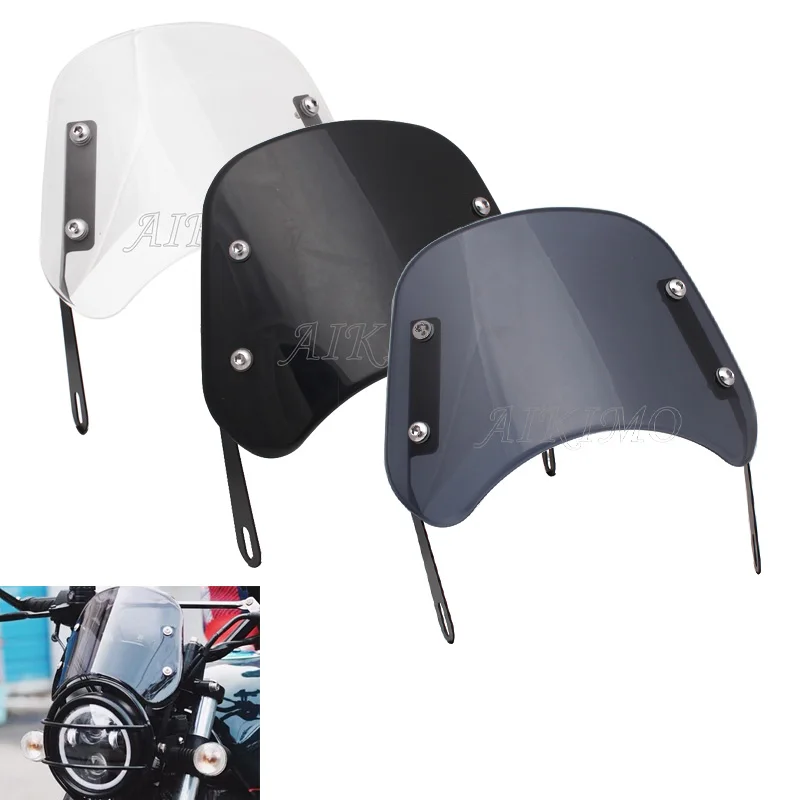 Motorcycle Windshield Airflow Adjustable Windscreen Wind Deflector For 5-7 Inch Headlights Universal motorcycle Accessories