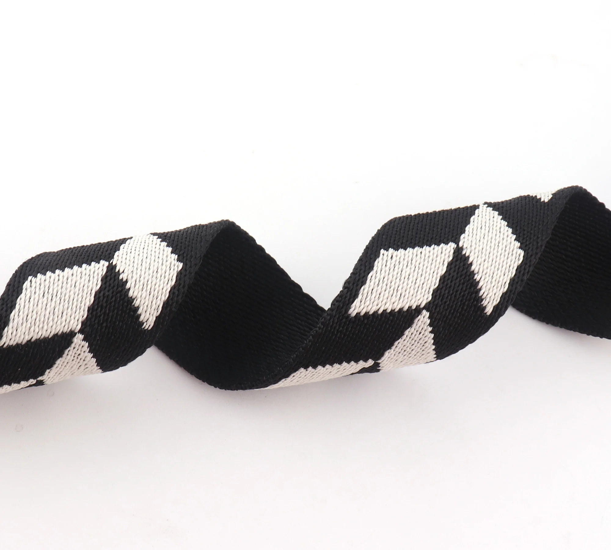 38mm Canvas Cotton Webbing Striped Polyester webbing 1 1/2 Inch with diamond pattern in various colors Dog collar Webbing Strap