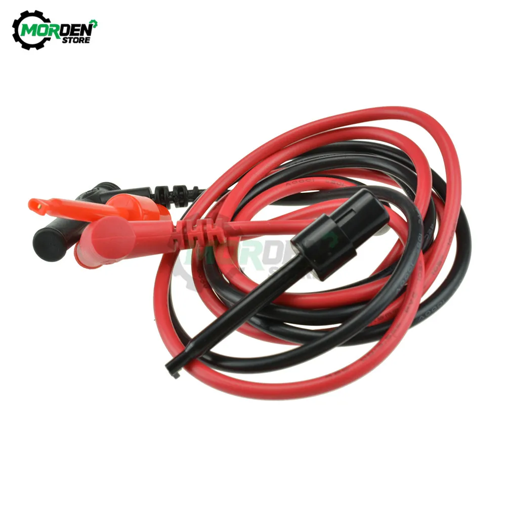 1Pair Multimeter Right angle Banana Plug to Test Hook Wire Cable Set with Protective Soft Silicone for Multimeter Test Tools