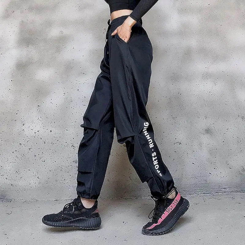 Women Running Pants Harlan Sports Drawstring Trousers Thin Leisure Fitness Yoga Loose Casual Outdoor Fashion Letters Training