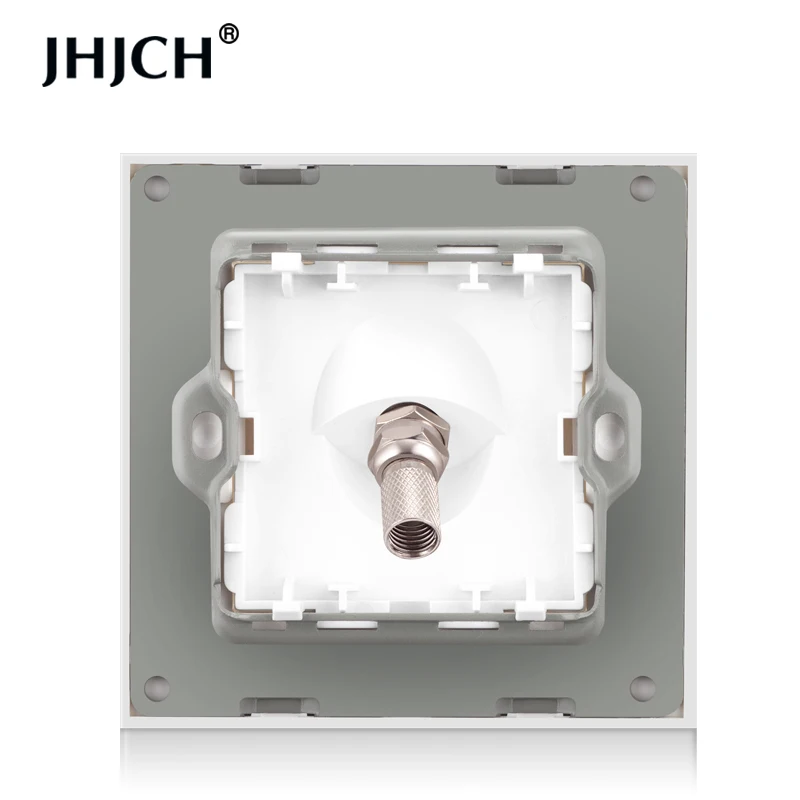 JHJCH-satellite socket, tempered glass crystal panel, 1 group, 2 groups, white, black, gold, gray