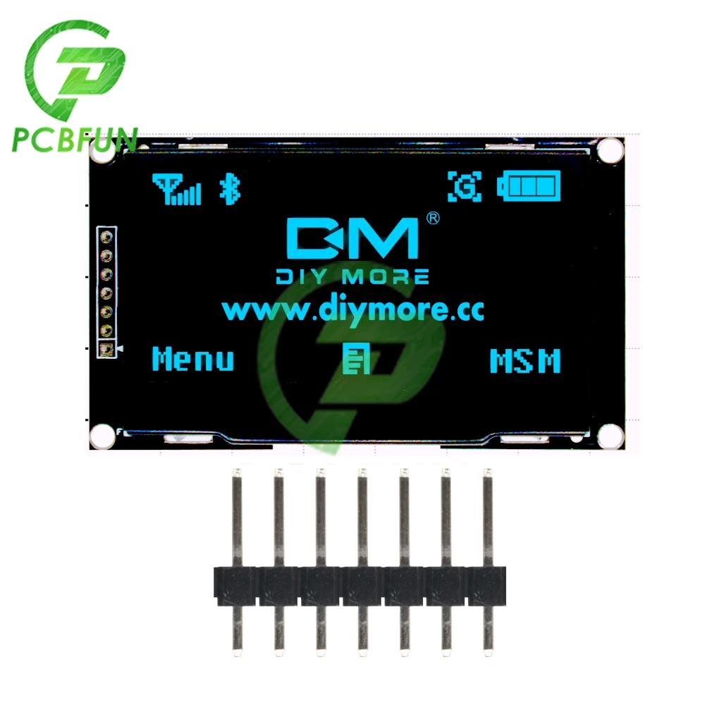 Tela lcd azul Polegada, 2.42 polegadas, 2.42x64, 12864x64, módulo iic, i2c, spi, serial, para c51, stm32, ssd1309, r3, r4, r5