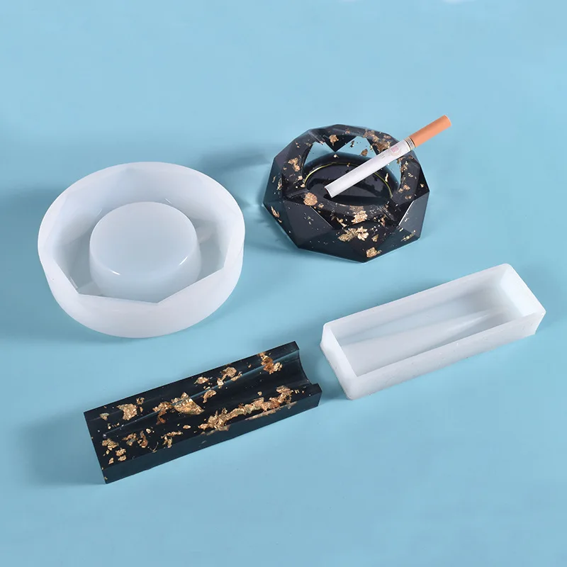 Resin Makeup Storage Tray Mold, Silicone Pallet, Ashtray Combination for Grind and Storage, DIY Resin Epoxy
