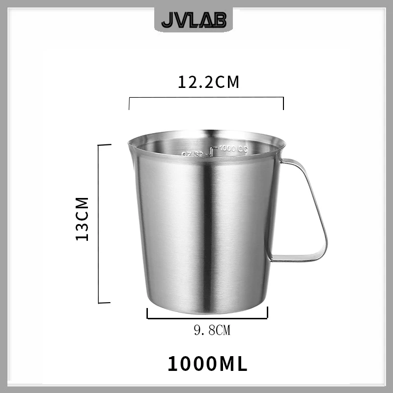 الفولاذ المقاوم للصدأ قياس كوب 1000 مللي حليب الشاي القهوة السائل قياس كوب مع مقياس الغذاء الصف 304 SUS أبدا الصدأ H eigh 130 مللي متر