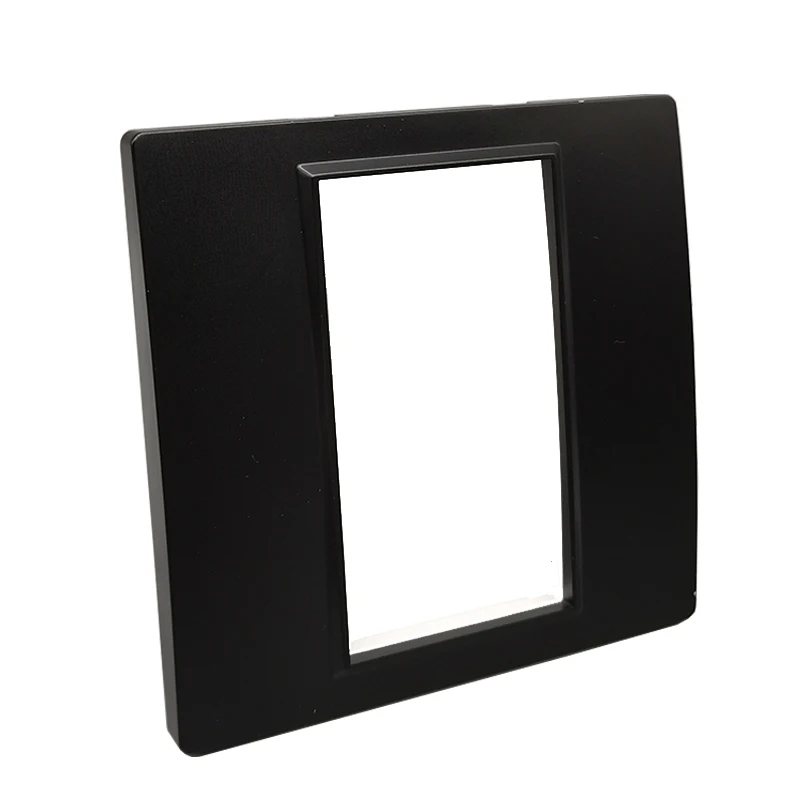 Dark Color Wall Outlet Panel 86x86mm Insert For 3 Slots Socket Blank Face Plate Board In Black