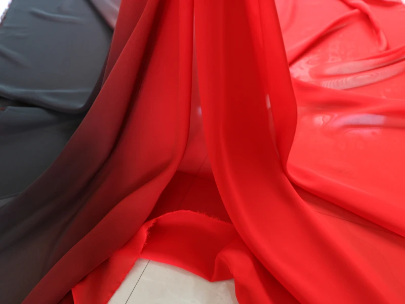 100D Chiffon Schwarz-Rot 2-Farbiges Material für Kleider Röcke Mode Ombre Chiffon-Stoff für Bekleidung – Detail 4