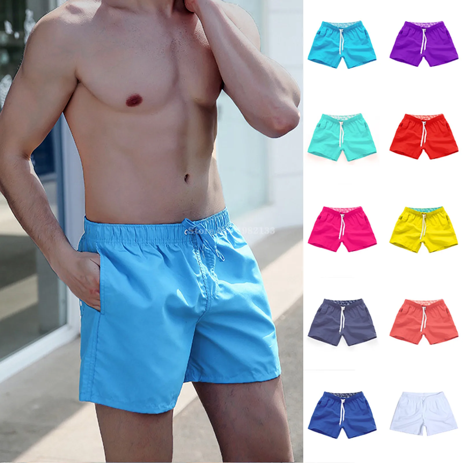 Swimming trunks men Summer Breeches board shorts Casual Bermudas Black White Boardshorts Homme Classic Clothing Beach Short Male