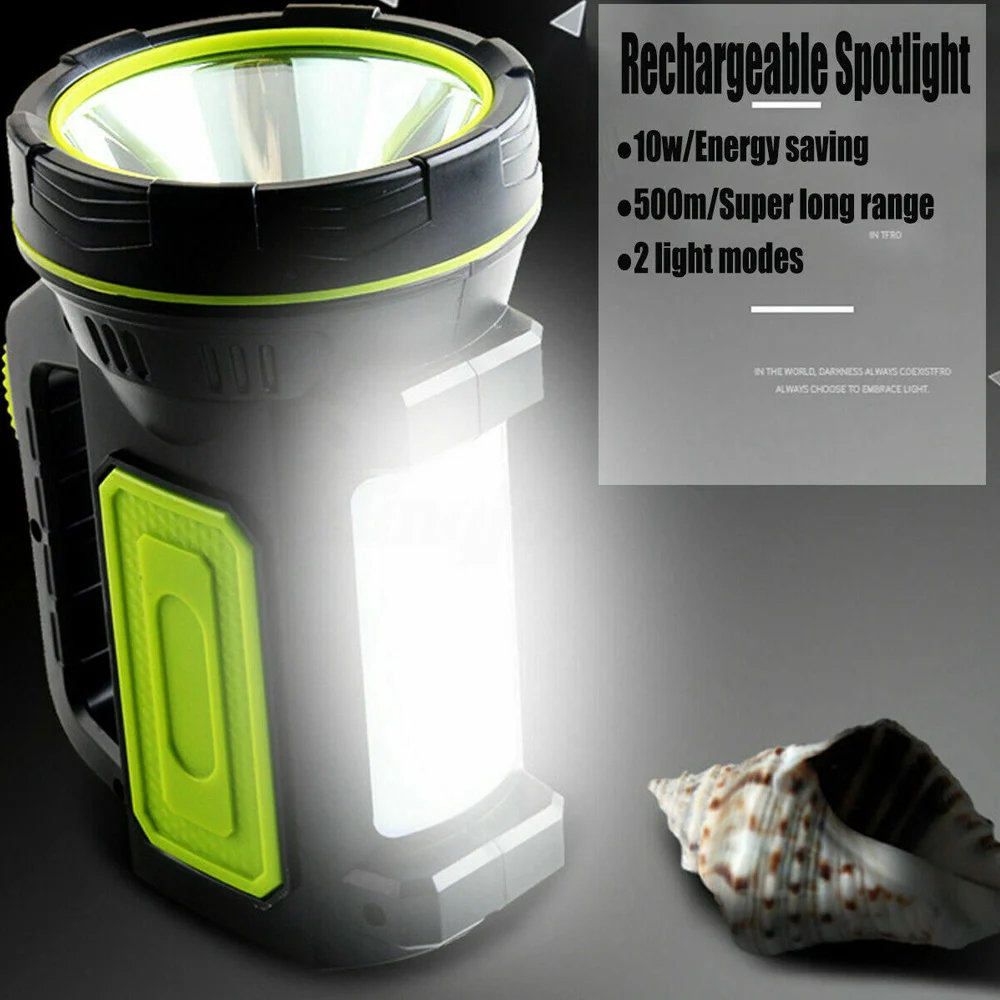 powerful USB LED flashlight side light hand long range torches Camping lantern rechargeable battery Searching night lamp Fishing