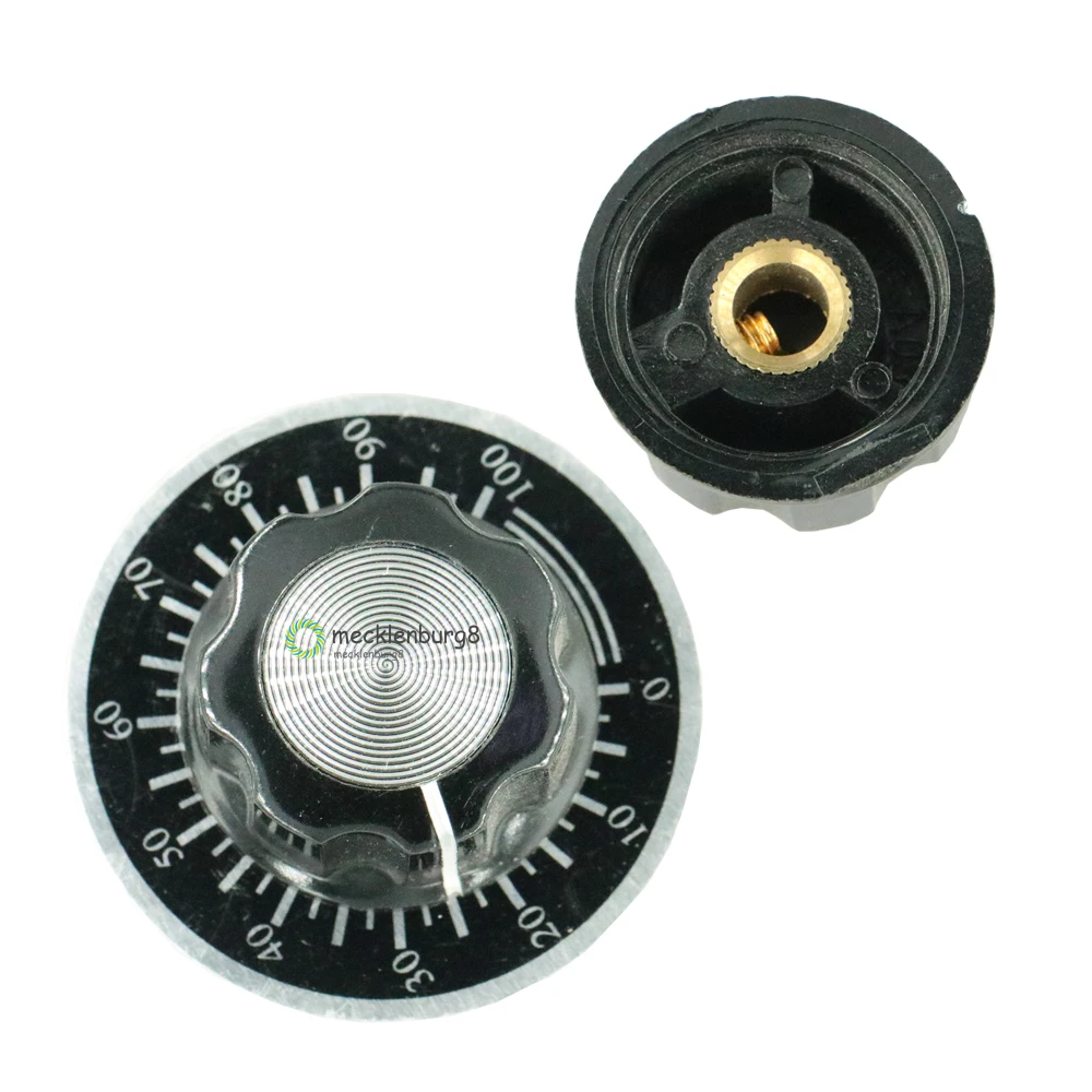 5 sets = 10 pcs. MF-A03 A03 dial handle WTH118 Adjustable rotary button potentiometer control knobs + 0-100 dial dial scale