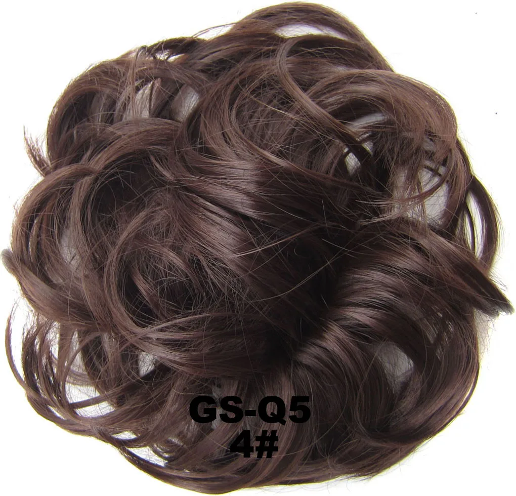 Similler sentetik saç Bun Chignon bayanlar at kuyruğu saç uzatma Scrunchie elastik dalga kıvırcık saç parçaları Scrunchie Wrap
