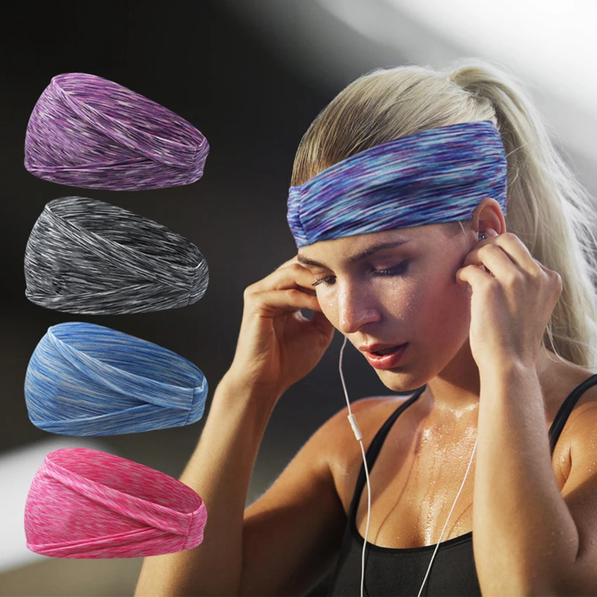 

Women Sweat Absorbing Headband Yoga Fitness Headwear Headwrap Sports Turban