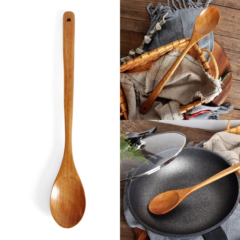 16.5 inch Giant Wood Spoon Long Handled Wooden Spoon For Cooking And Stirring Kitchen Utensil