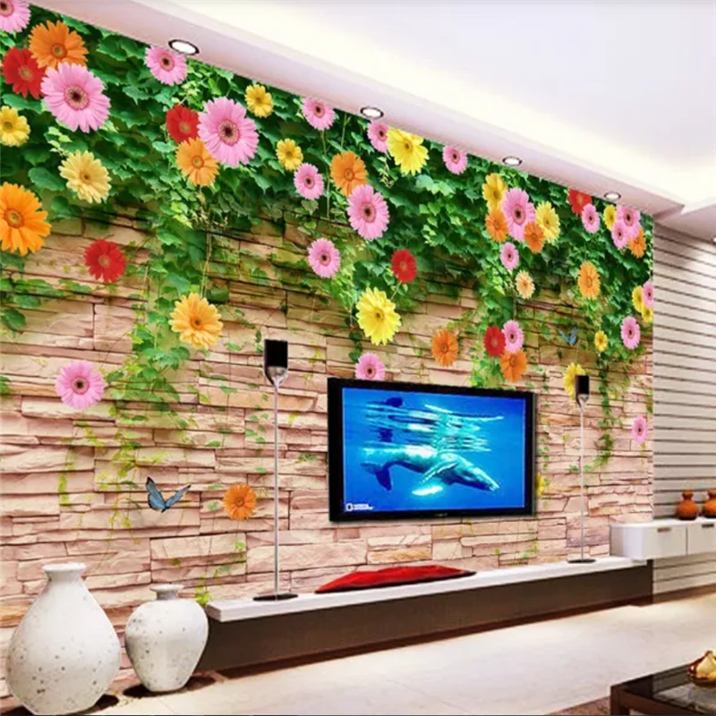 

beibehang Custom wallpaper 3d high-end new rose chrysanthemum sofa background wall living room bedroom restaurant 3d wallpaper