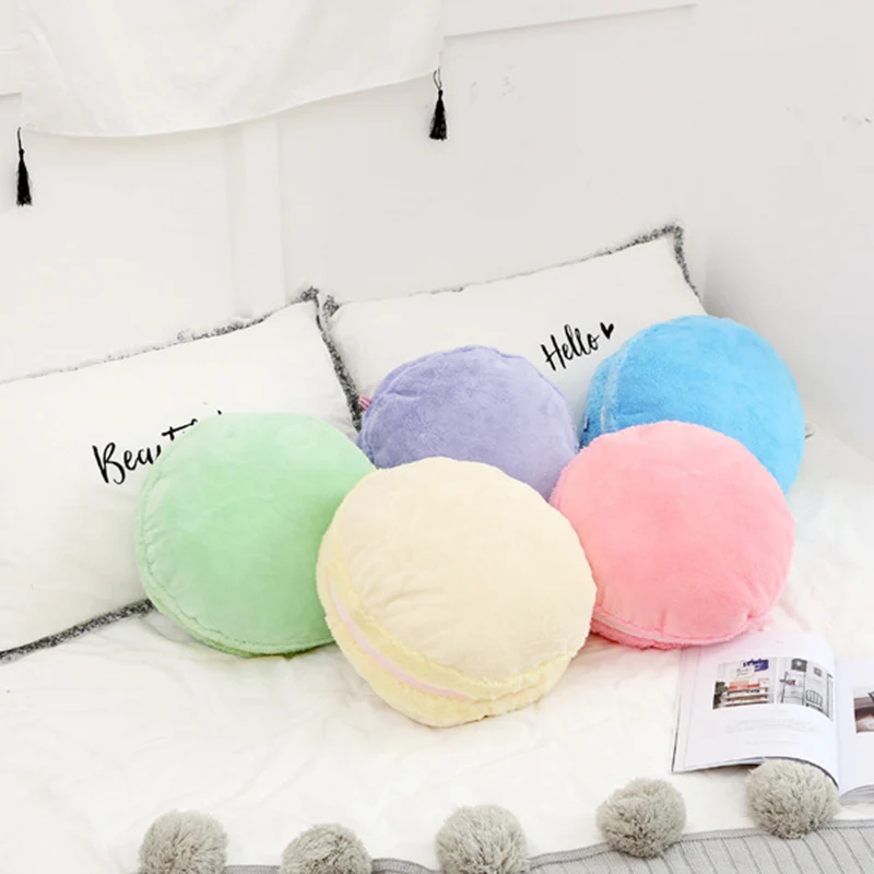 

Candy Color Macaron shape Plush cushion round cake pillow Sofa Home Decoration Cushion Soft Plush Doll Photo Props