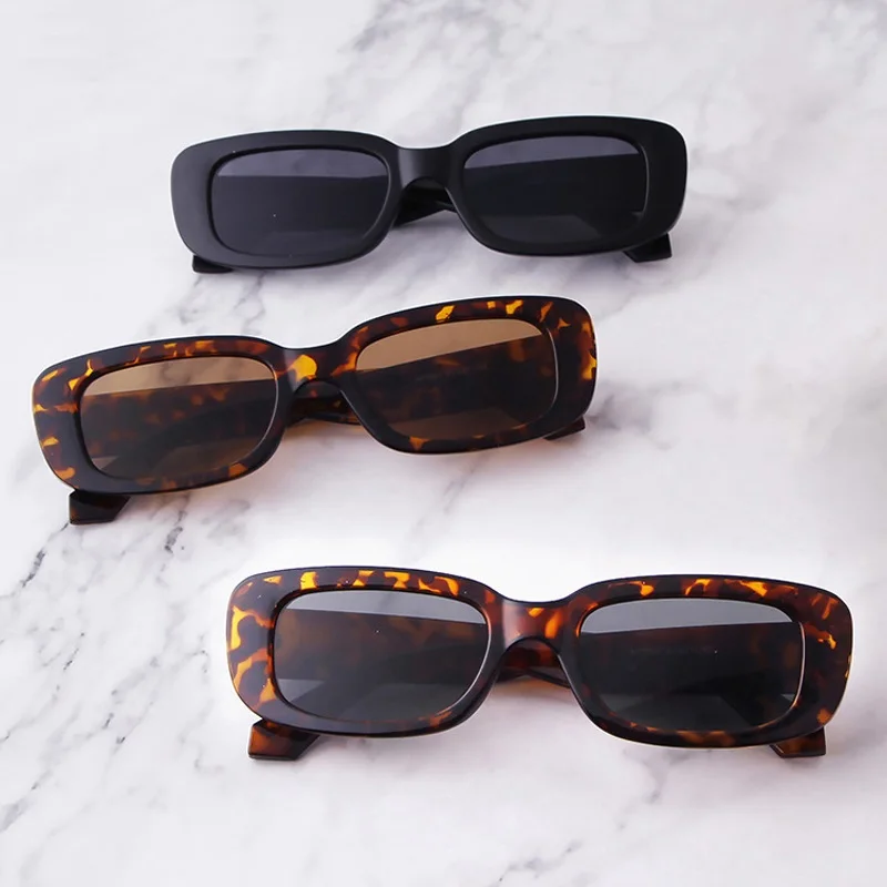 2024 Retro Rectangle Sunglasses Men Women\'s Brand Designer Men\'s Sun Glasses Female Black Eyewears Vintage Lentes De Sol Mujer