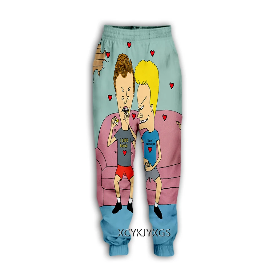 Beavis y Butt-head 3D Print-Pantalones informales deportivos, chándal recto, Jogging, Y08