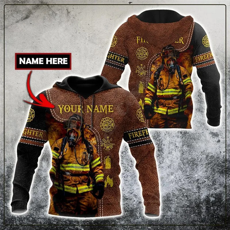 

Customize Name Firefighter hoodies 3D Printed Zipper Hoodies/Sweatshirts women for men Halloween cosplay costumes 08