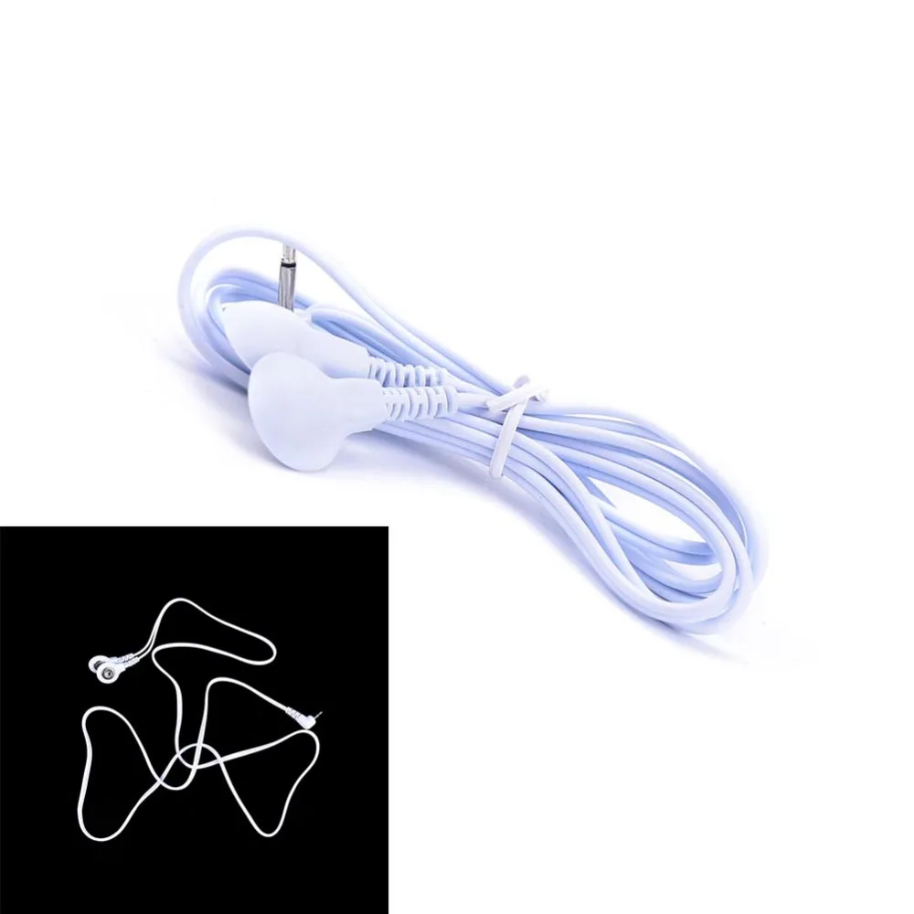 White 2/4Buttons Electric Shock Wires Cable Electrotherapy Electrode Lead For Tens Massager Connection Cable Massage Relaxation