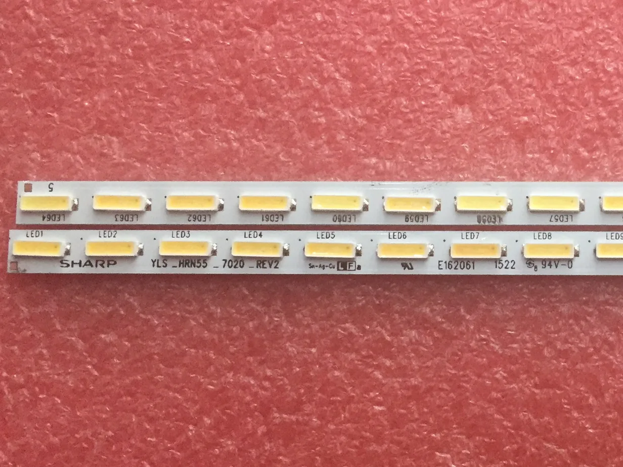 4PCS/lot   LED Strip 64led  YLS_HRN55_7020_REV2/V1.5 E162061 KD-55X8500D KD-55X8508C  596MM  6V  100%NEW