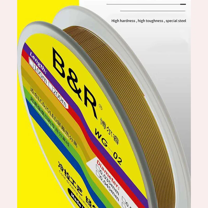 New cold drawn durable special gold wire high hardness cutting line LCD/OLED screen separation diamond wire mobile phone repair