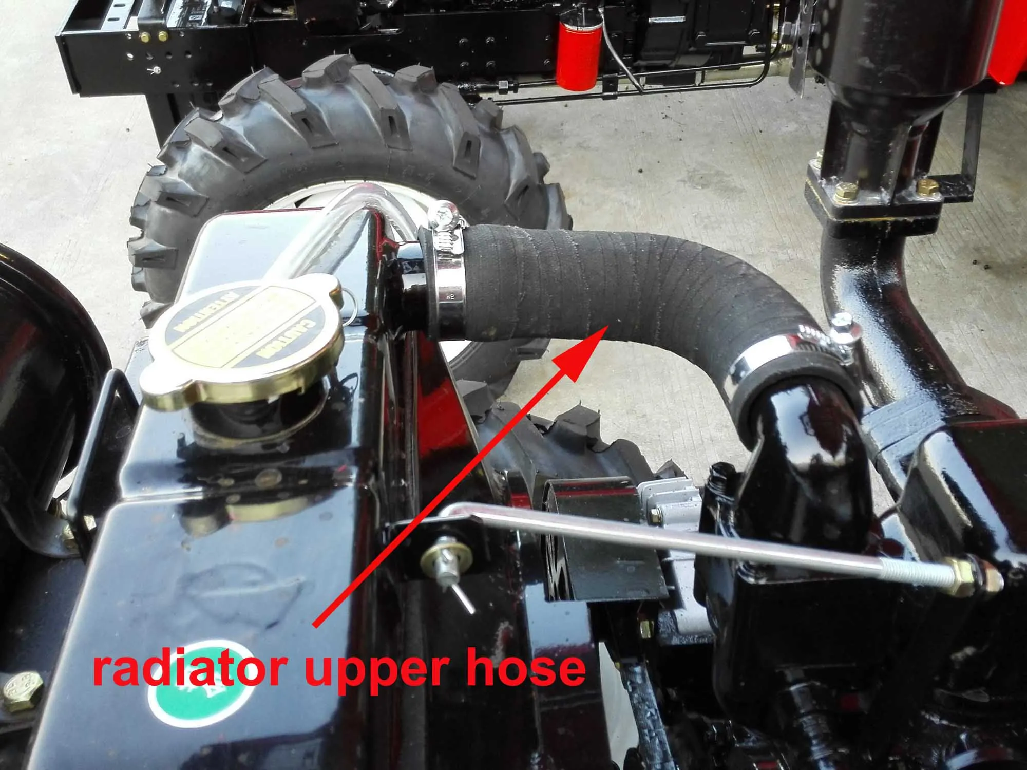 Y385.109 LOWER HOSE + Y385.108 UPPER HOSE, JINMA JM tractor parts, 20-28HP Tractors, JM-204, JM-254, JM-284