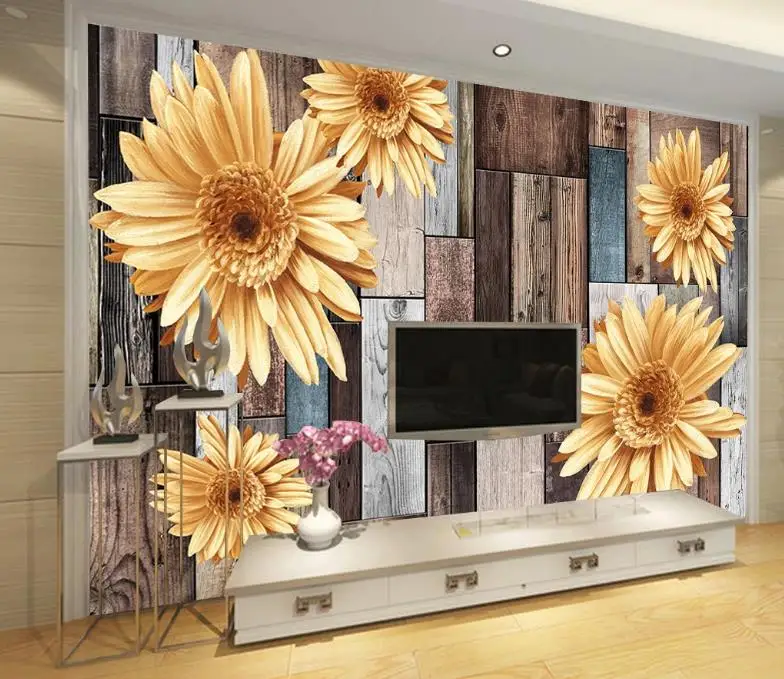 Custom 3D Photo Wallpaper Mural Modern Flower board Wallpapers For Living Room Bedroom Wall paper 3D TV Backdrop