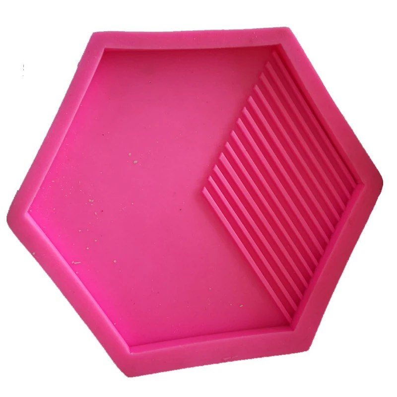 Hexagon Geometric Shape Cement Wall Brick Silicone Mould Concrete Floor Tile Mold Decoration TV Background Clay Crafts