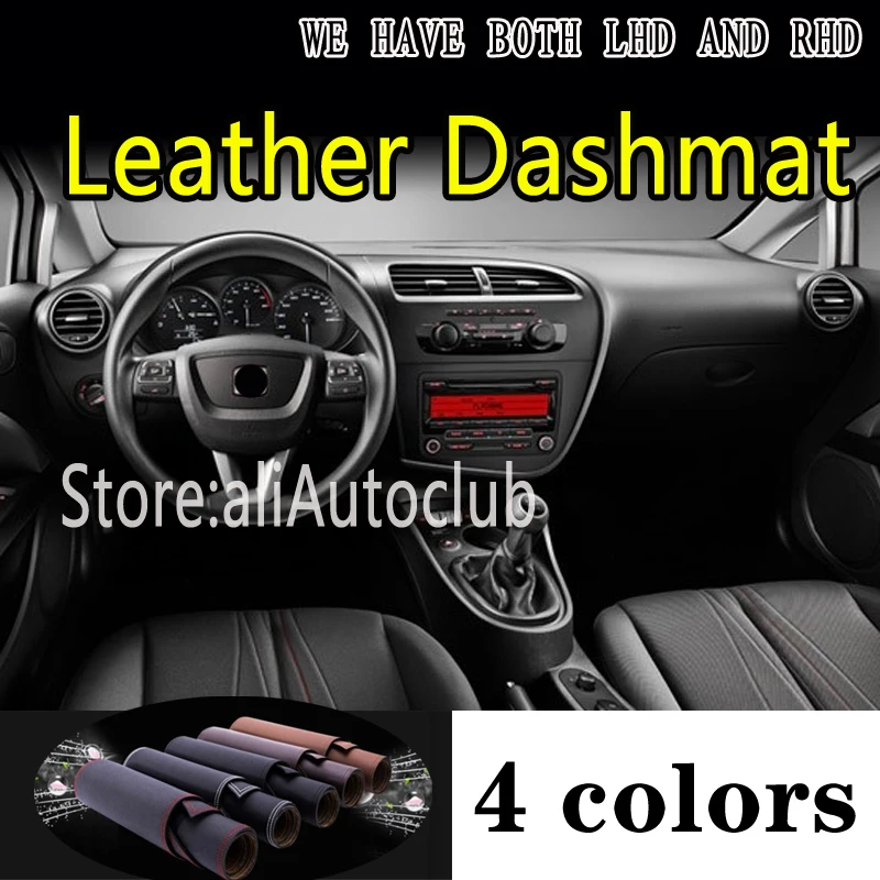

For SEAT Leon Mk2 2006 -2012 Leather Dashmat Dashboard Cover Dash Mat Sunshade Carpet custom Car Styling auto accessories