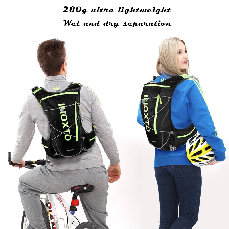 8L Waterproof Wear resistant Small Backpack Wet and dry separation bag Cycling Travel Running Sports Mini lightweight Reflective