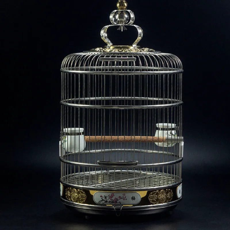 Stainless steel birdcage large and medium size cages Parrot Thrush myna grackle large size villa metal cage