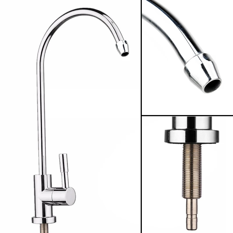 1/4" Kitchen Water Purifier Faucet Reverse Osmosis RO Drinking Water Filter Faucet Part Purifier 360 Degree Rotation Water Tap
