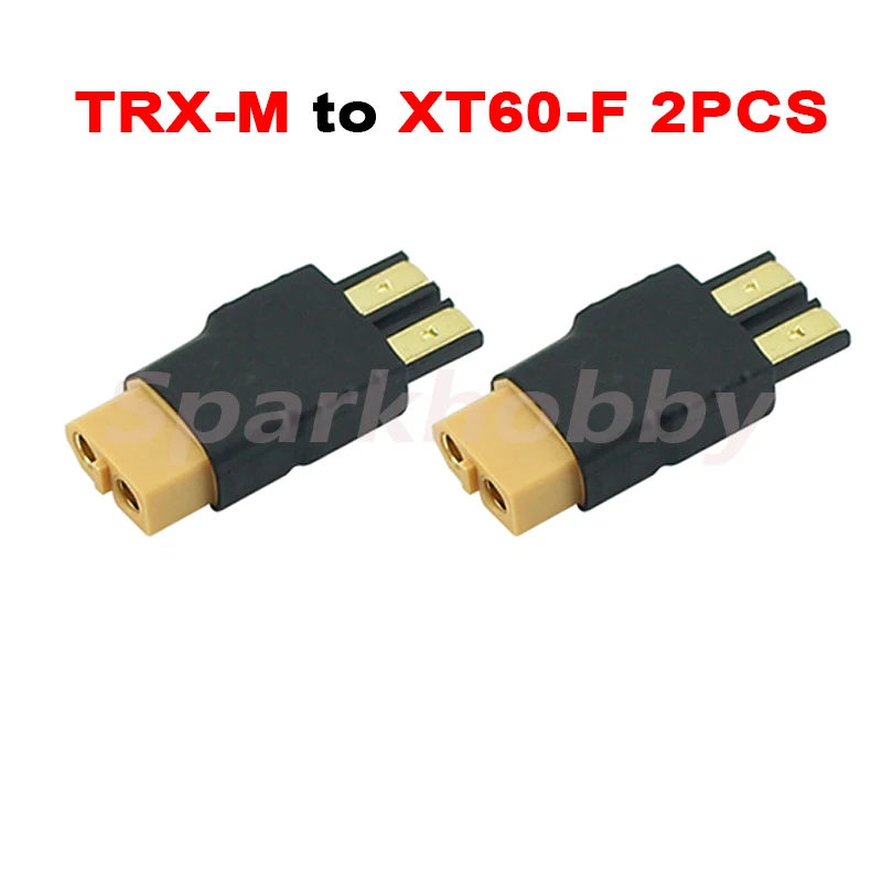 2PCS NEW TRX to XT60 Connector Plug Male Female Integrated Conversion Battery Connector Adapter For RC Lipo Battery ACCS parts